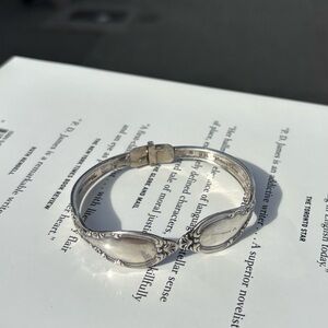 Sterling Silver Plated Spoon-Handle Bracelet in Silver